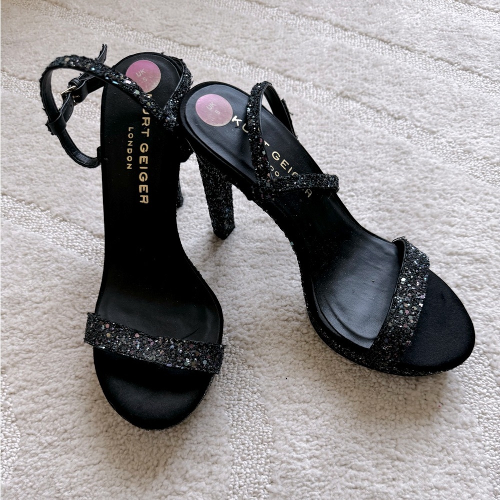 **LIKE NEW** Kurt Geiger London Black Stiletto Sparkly Fancy Party Heels Size 7